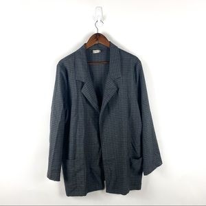Modern Essentials Striped Dark Gray Blazer Large